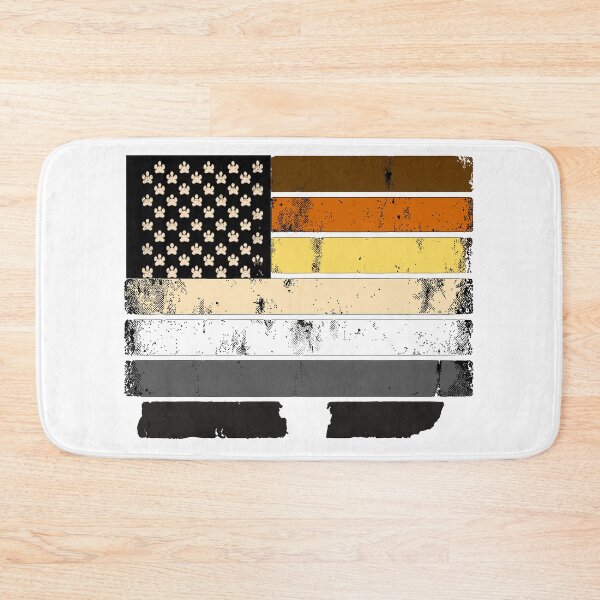 Item preview, Bear Pride Flag with Paw Prints - Distressed Grunge Style LGBTQ+ Pride Illustration designed and sold by WarFX Designs.