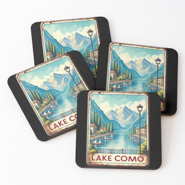 Item preview, Lake como retro tin sign designed and sold by Thedigital91.