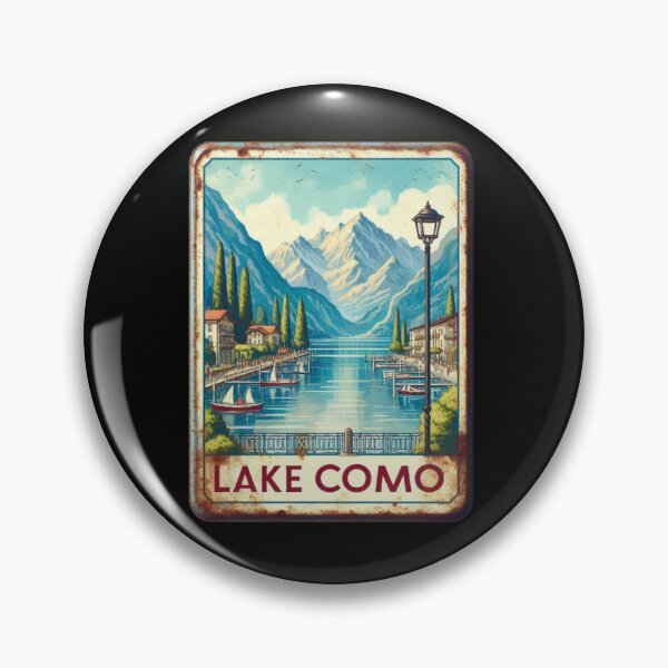 Item preview, Lake como retro tin sign designed and sold by Thedigital91.