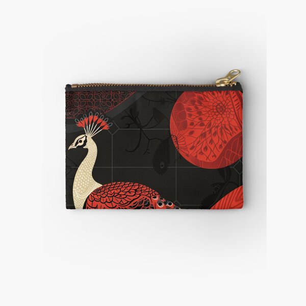 Item preview, Redscale Peacock Wood Block Print designed and sold by OccultDreams.