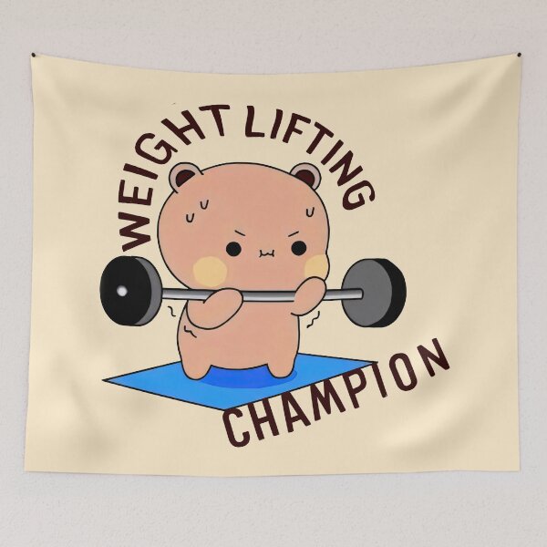 Item preview, Adorable Weightlifting Champion Bear designed and sold by FEBRICAST.