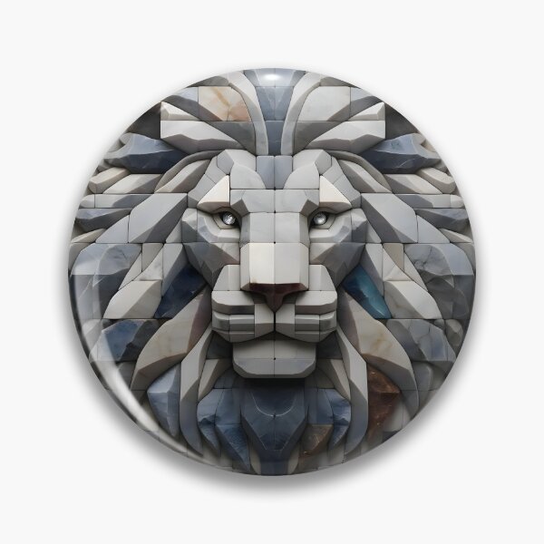 Item preview, Lion's Majesty: Diamond-Eyed Stone Art designed and sold by AI-Only Creations.