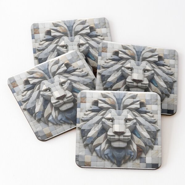 Item preview, Lion's Majesty: Diamond-Eyed Stone Art designed and sold by AI-Only Creations.
