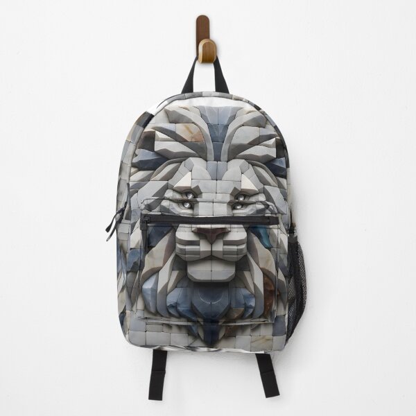 Item preview, Lion's Majesty: Diamond-Eyed Stone Art designed and sold by AI-Only Creations.