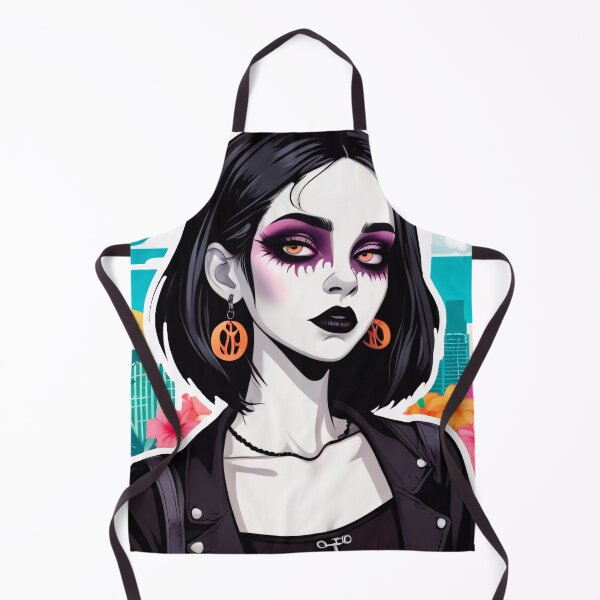 Item preview, Pale Goth Girl on Tropical Floral Background designed and sold by MadnessEnvelope.