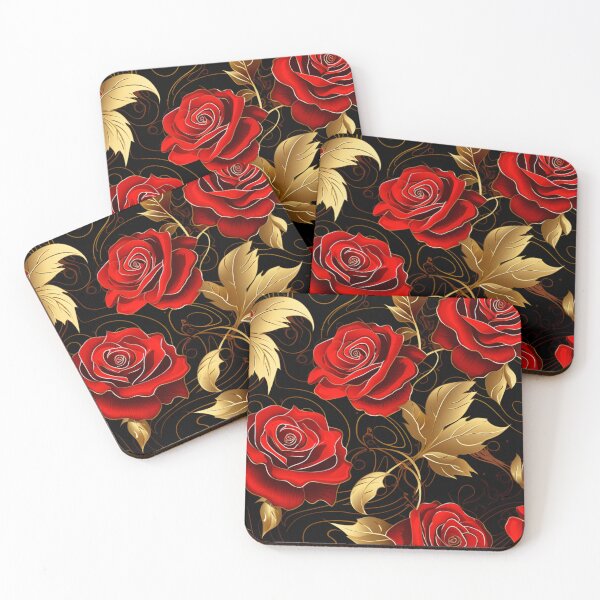 Item preview, Roses Gold Metallic Leaves Wallpaper designed and sold by whitecat23.