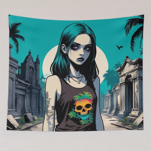 Item preview, Latin American Goth Girl Summer Night designed and sold by MadnessEnvelope.