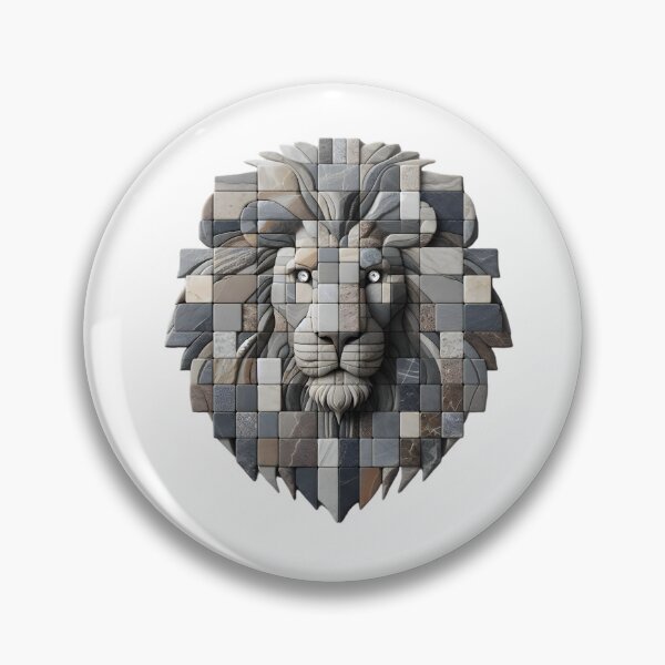 Item preview, Regal Lion: Diamond-Eyed Stone Art designed and sold by AI-Only Creations.