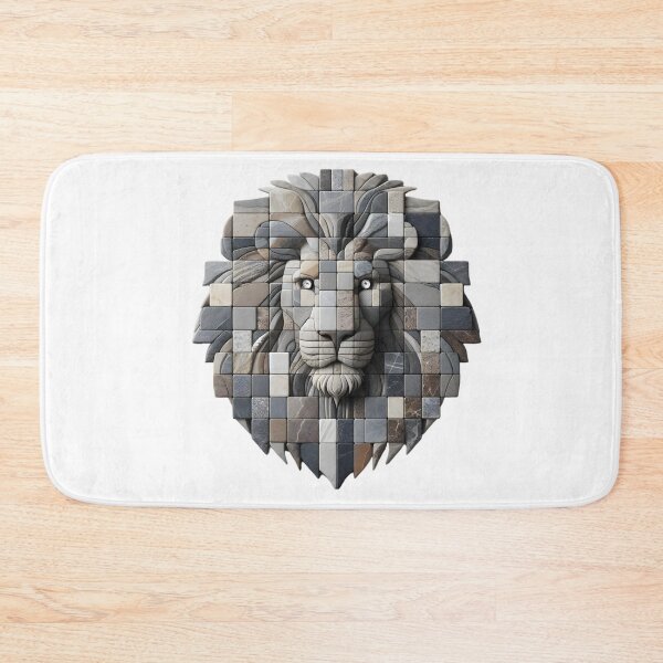 Item preview, Regal Lion: Diamond-Eyed Stone Art designed and sold by AI-Only Creations.