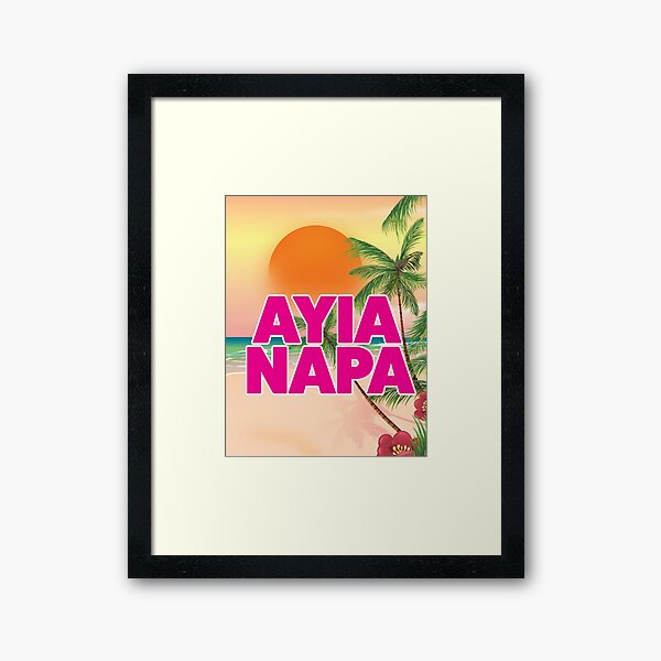 Ayia Napa Travel poster Framed Art Print