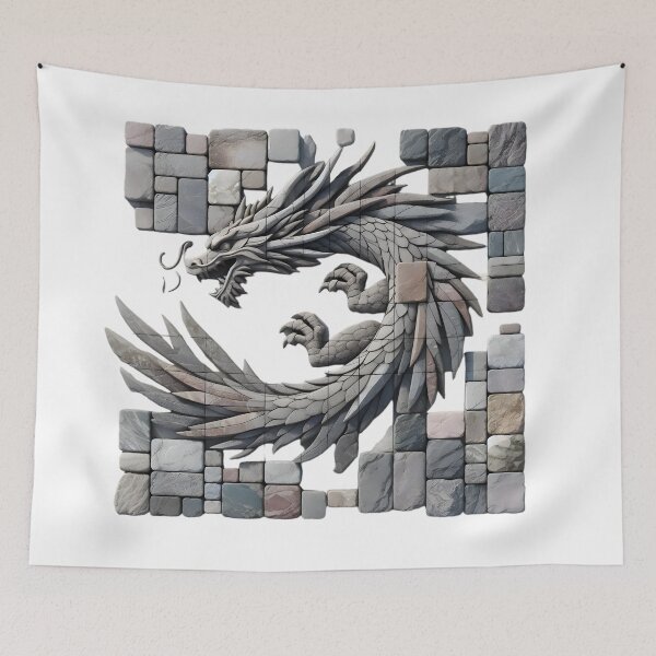 Item preview, Dragon's Flight: Minimalist Stone Art designed and sold by AI-Only Creations.