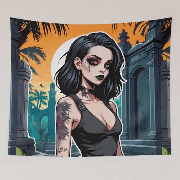 Item preview, Latin American Goth Girl Black Outfit Alt Style designed and sold by MadnessEnvelope.