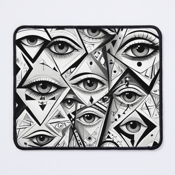 Item preview, geometric abstract eye shapes pattern designed and sold by nilver.