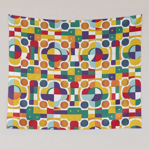 Artikelvorschau, Geometrisches Muster, bunte Mosaikfliesen, nahtloses Muster, Design, Malerei, 3D-Kunst entworfen und verkauft von Charlygood.