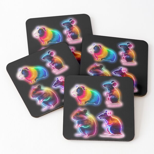 Item preview, Small Neon Rodents Mouse-like Animals designed and sold by JackJacek.
