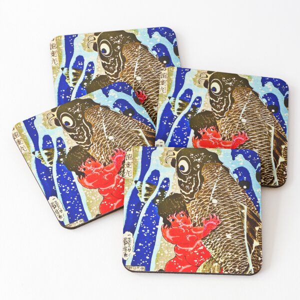 Item preview, Kintaro and Giant Carp Ukiyo designed and sold by Daruma786.