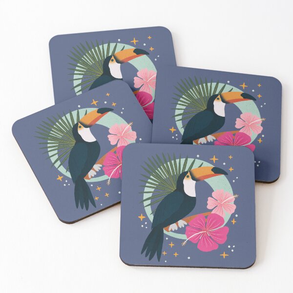 Item preview, Tropical toucan and hibiscus flowers designed and sold by Home Cyn Home.
