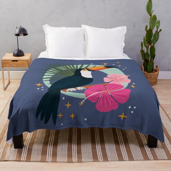 Item preview, Tropical toucan and hibiscus flowers designed and sold by Home Cyn Home.
