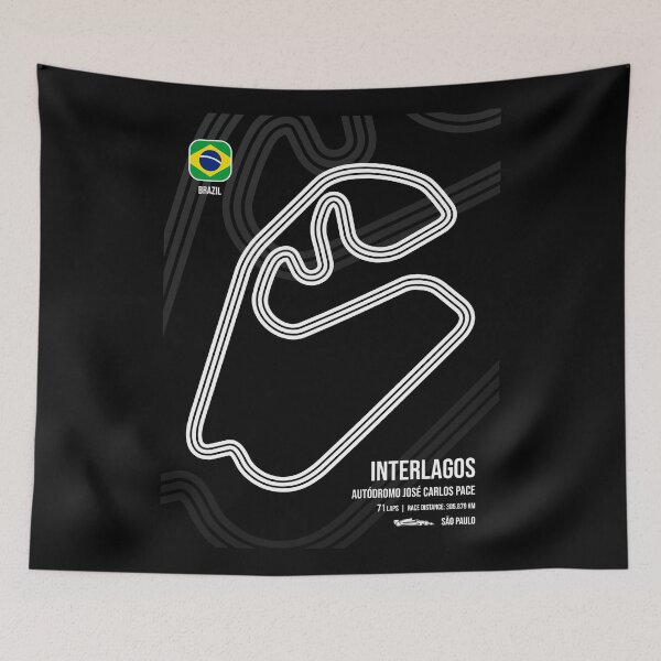 Item preview, Interlagos Race Track (B&W) designed and sold by Mariel  Toigo.