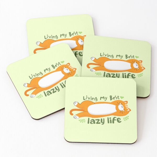 Item preview, Living my best lazy life with sleepy orange cat designed and sold by oryzasian.
