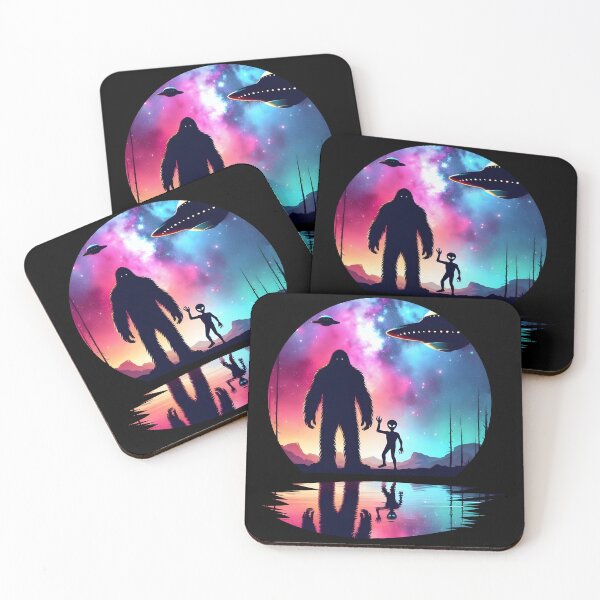 Item preview, Bigfoot and Alien UFO Encounter designed and sold by JoeZigns81.