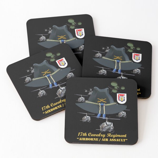 Item preview, Army - 17th Cavalry Hat - Abn - Air Assault  w Br w Flash  w Slicks designed and sold by Military Insignia Products.