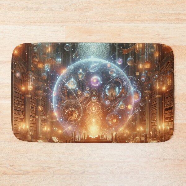 Item preview, Cosmic Knowledge – Enigmatic Library with Celestial Orb designed and sold by PrayMerch.