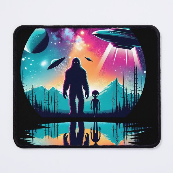 Item preview, Alien and Bigfoot UFO Encounter designed and sold by JoeZigns81.