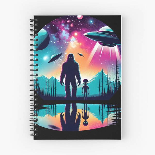 Item preview, Alien and Bigfoot UFO Encounter designed and sold by JoeZigns81.