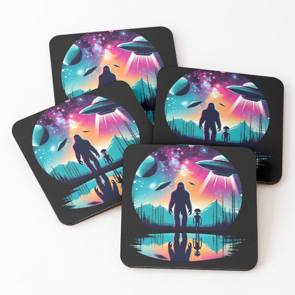 Item preview, Alien and Bigfoot UFO Encounter designed and sold by JoeZigns81.