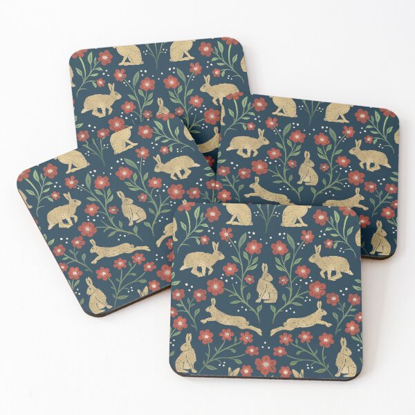 Item preview, Traditional Brown English Hares and Wildflowers designed and sold by NattyDesigns.