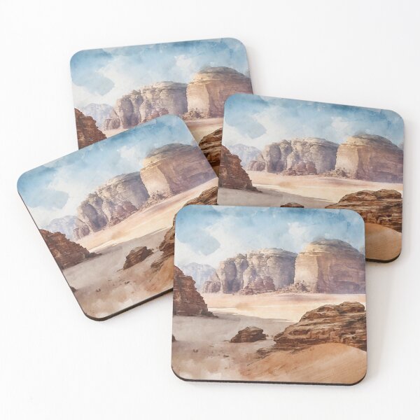 Aperçu de l'œuvre Aquarelle du Wadi Rum en Jordanie créée et vendue par Anyaabroad.