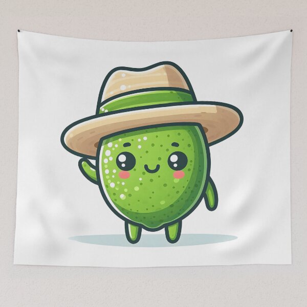 Item preview, Kawaii Lime With Hat designed and sold by CanvasCutie.