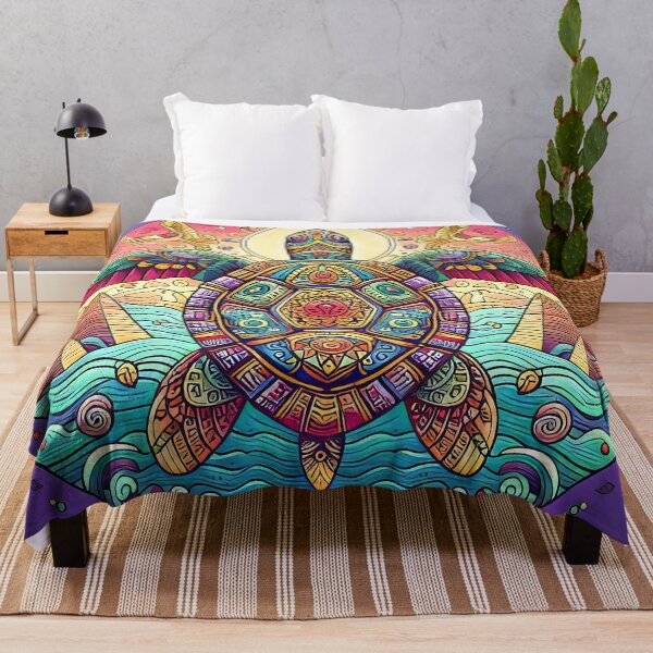 Item preview, Sea Turtle Egyptian Influence Colorful Graphic Design designed and sold by CattyCornerPOD.