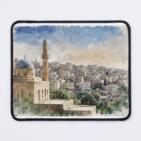 Item preview, Watercolor of Amman, Jordan designed and sold by Anyaabroad.