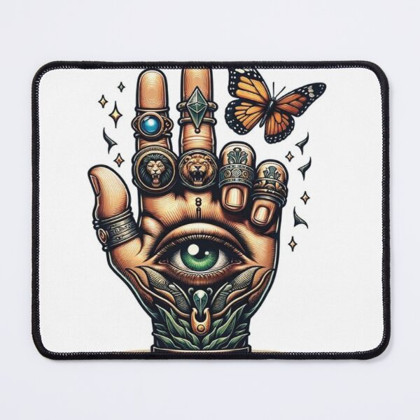 Item preview, Mystical Hand with Symbols and Butterfly designed and sold by AprbioMarfolk.
