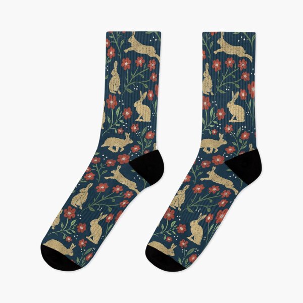 Item preview, Traditional Brown English Hares and Wildflowers designed and sold by NattyDesigns.