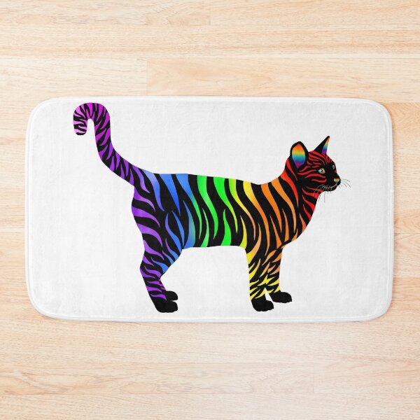 Item preview, Black and Rainbow Striped Pride Cat designed and sold by Deborah Camp.
