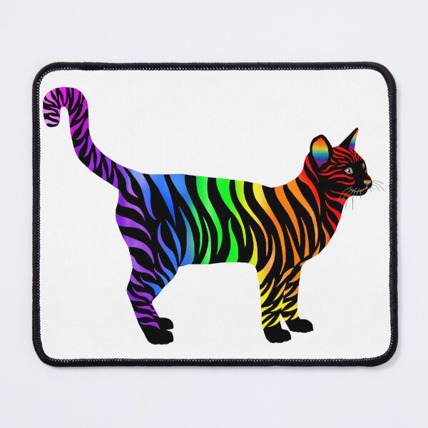 Item preview, Black and Rainbow Striped Pride Cat designed and sold by Deborah Camp.