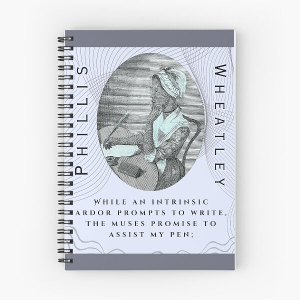 Item preview, Phillis Wheatley portrait and quote:  While an intrinsic ardor prompts to write, The muses promise to assist my pen; designed and sold by artbleed.