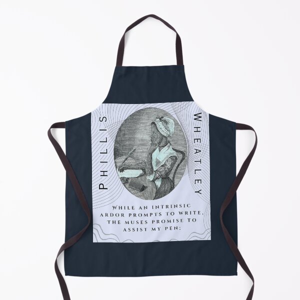 Item preview, Phillis Wheatley portrait and quote: While an intrinsic ardor prompts to write, The muses promise to assist my pen; designed and sold by artbleed.