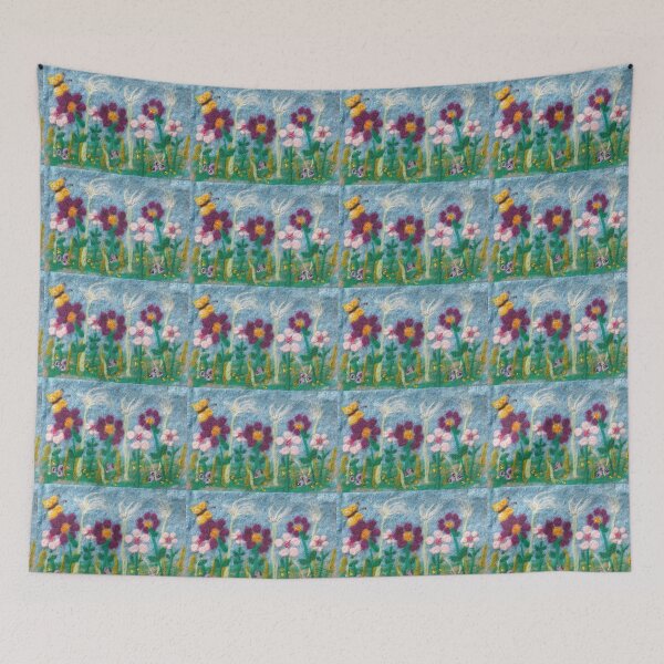 Item preview, Floral Flowers Handmade Original Wool Felted Painting designed and sold by Linda Walsh.