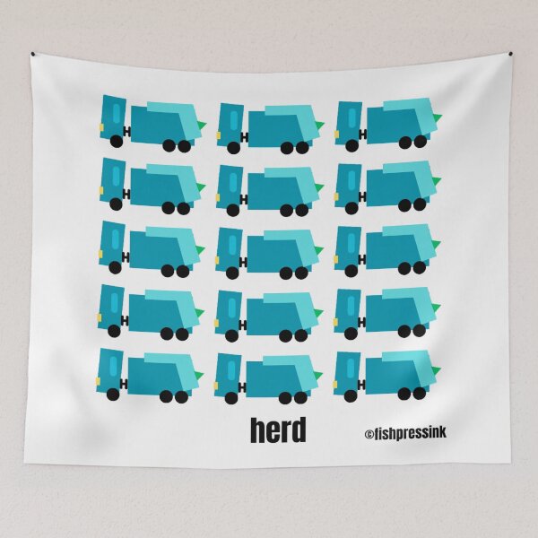Item preview, Herd - bin lorry (garbage truck) blue theme v2 designed and sold by fishpressink.