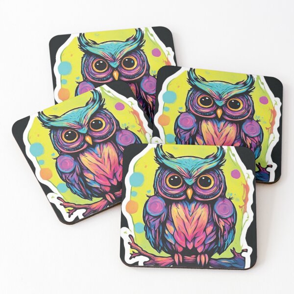 Item preview, Vibrant Psychedelic Owl Art	 designed and sold by FrininOpjohn.