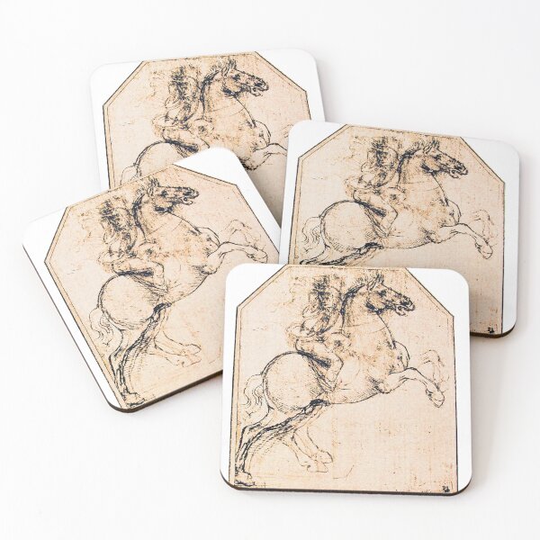 Item preview, DRAWING OF A HORSE RIDER IN PALE PINK Leonardo da Vinci designed and sold by BulganLumini.