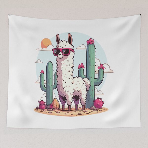 Item preview, Cool Llama in Desert with Cacti	 designed and sold by FrininOpjohn.