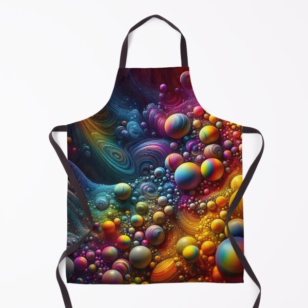 Item preview, Rainbow-colored abstract bubbles on a dark background designed and sold by BlackCatspet1.