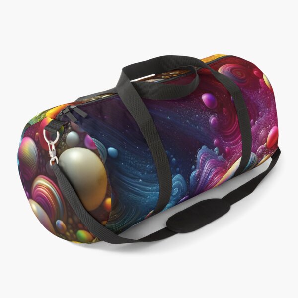 Item preview, Rainbow-colored abstract bubbles on a dark background designed and sold by BlackCatspet1.