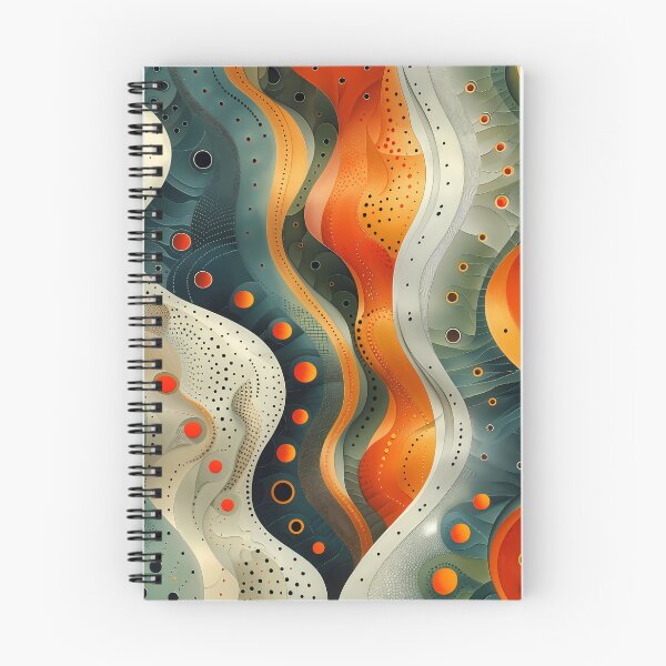 Aperçu de l'œuvre Dessin abstrait aux couleurs orange et vert créée et vendue par Print2Harbor.