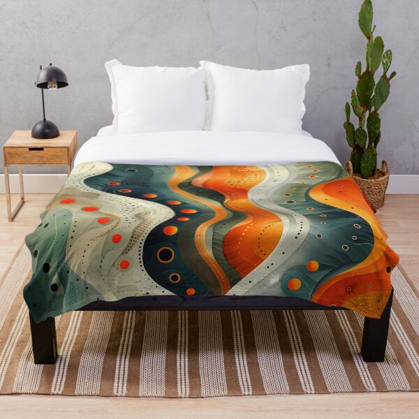 Artikelvorschau, Abstraktes Design in Orange- und Grüntönen entworfen und verkauft von Print2Harbor.